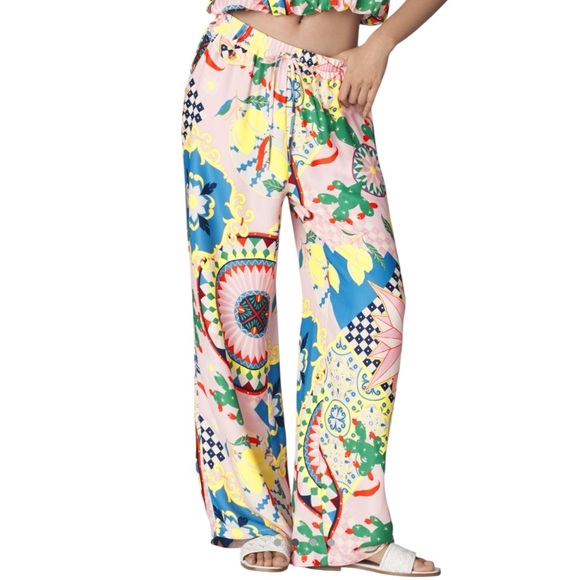 Anthropologie Pants - Maeve Straight-Leg Pull-On Silk Pants